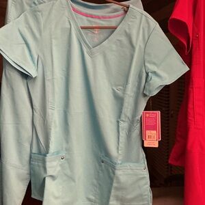 Healing Hands Turquoise V-Neck Juliet Top and pants